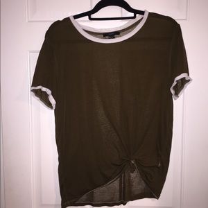 Forever21 Sheer Camo Green T-Shirt